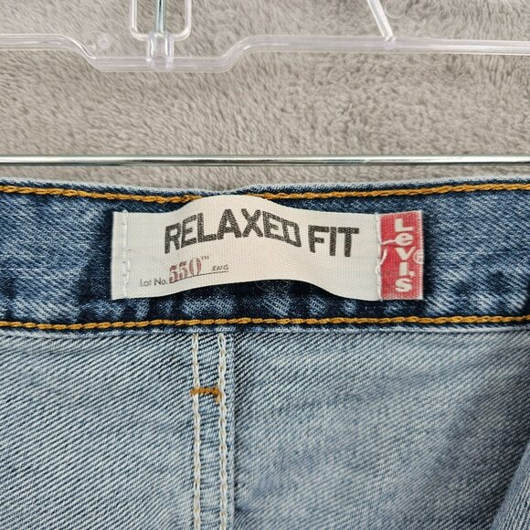 Levis 550 Relaxed Fit Jeans 44x30 Medium Blue Wash Cotton Denim Baggy Taper Plus - Picture 2 of 11